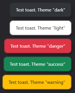 A screenshot of the Toasts debugging options.