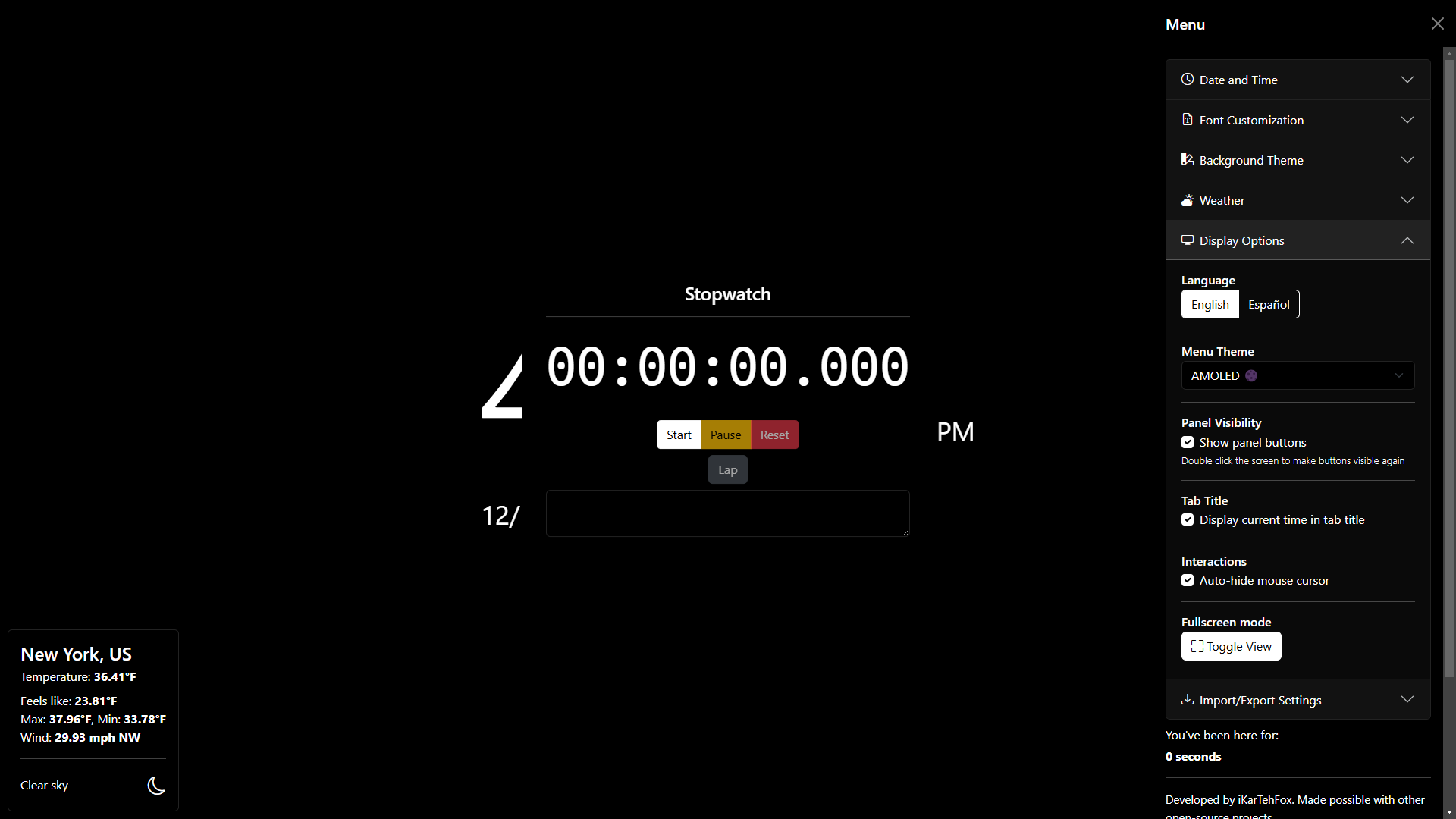 A screenshot of the page with AMOLED theme enabled.