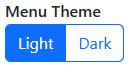 A screenshot of the Menu Theme radio buttons.