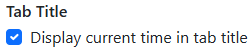 A screenshot of the Tab Title checkbox.