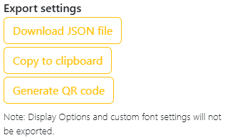 A screenshot of the exporting buttons.