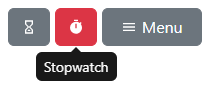 A screenshot of the stopwatch panel item, highlighted in red and with a tooltip showing with the text "Stopwatch"