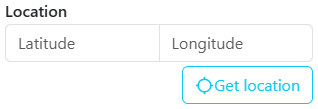 A screenshot of the Location latitude and longitude fields and GPS button.