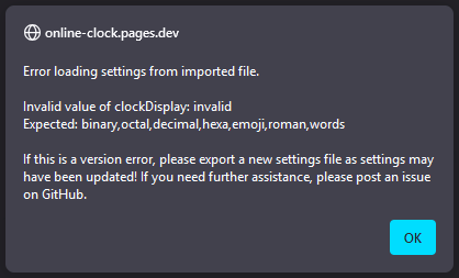 A screenshot of the general invalid value error popup in Mozilla Firefox.